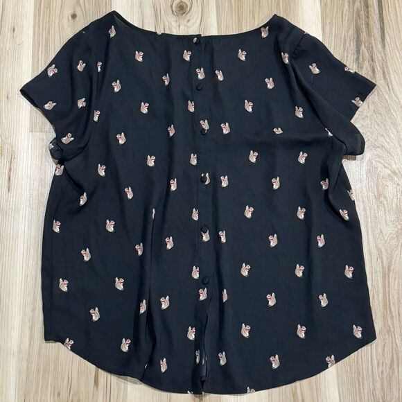 Torrid Squirrel Peplum Lacepuff Sleeve Black Top Women’s Large (0) - Picture 4 of 6